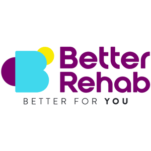 Better Rehab logo including a capital blue B, purple semi-circle and yellow circle, and text below reading 'BETTER FOR YOU'. Click to go to Better Rehab's website.