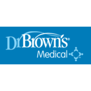 Dr Brown's Medical (Finesse International) logo, with text reading Dr Brown's Medical, including a diamond shape made up of a four cartoon silhouettes and people with their arms out. Click to go to Dr Brown Medical's website. 