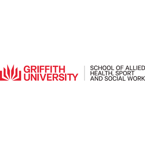 Griffith University logo, including an open book and the text 'School of Allied Health, Sport and Social Work'. Click to go to Griffith University website.
