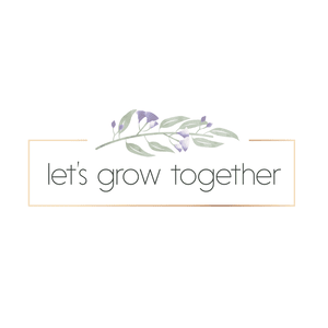 Let's Grow Together logo including a thin gold outline around the logo text, closed by a watercolour branch of gum leaves. Click to go to Let's Grow Together's website.