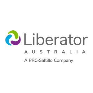 Liberator Australia logo, including a triangle made up of three curved lines in blue, purple and green, and the text below reading "A PRC-Saltillo Company". Click to go to Liberator's website.