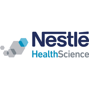 Nestlé Health Science logo including four grey hexagons increasing in size in a curved line, and a blue hexagon above the largest grey one. Click to go to Nestlé Health Science's website.