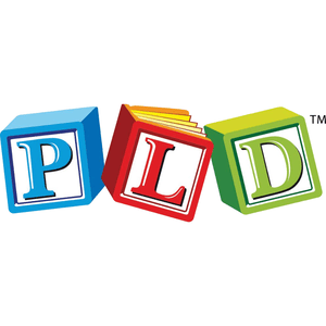 PLD Promoting Literacy Development logo, including an illustration of a blue and a green building block with a 'P' and 'D' on them respectively, along with an illustration of a red book between them with an 'L' on it. Click to go to PLD Promoting Literacy Development's website.