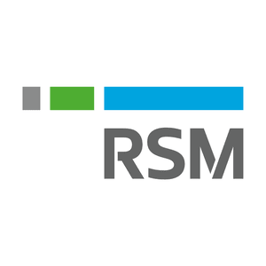 RSM Australia logo, including a line made up three different rectangles in grey, green and blue.