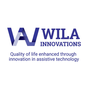 Wila Innovations logo including a 'A' and a 'V' making up a large 'W', and text reading 'Quality of life enhanced through innovations in assistive technology'. Click to go to Wila Innovations' website. 