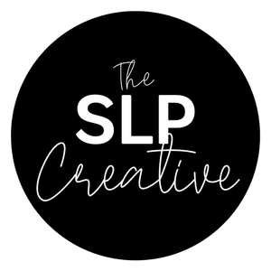 The SLP Creative logo, white against a black circle.