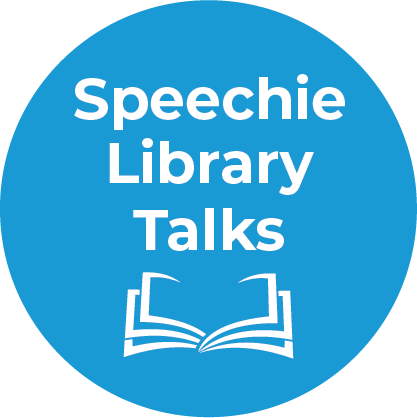 This is the Speechie Library Talks logo.